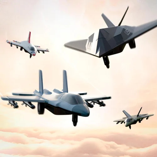Miniatura 8 de Escuadrón de aviones de juguete de la Fuerza Aérea de los Estados Unidos de 4 paquetes, aviones de combate militares con retroceso, modelos