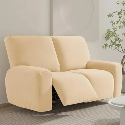 Miniatura 22 de vctops Fundas para sofá reclinable de 3 cuerpos, de punto, elásticas, suaves, lisas, antideslizantes, para sofá, protector de muebles con parte