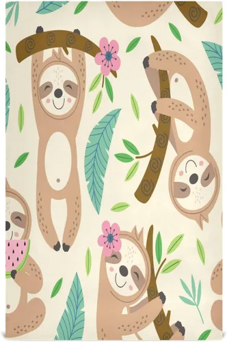 Kigai Juego de 4 toallas de cocina, diseño de perezoso lindo altamente absorbente, paños de limpieza reutilizables, paños de cocina, toallas de mano