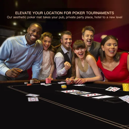 Miniatura 4 de YUZPKRSI Texas Hold'em - Tapete de póquer para 6 jugadores, repelente al agua, portátil, con bolsas de transporte gruesas para juegos de póquer, 47