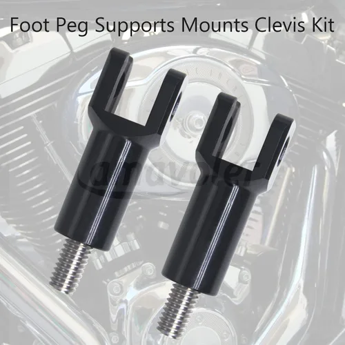 Miniatura 3 de Soporte de clavija de pie de pasajero Soporte Kit de horquilla compatible con Harley Davidson Softail 2000-2006. (negro)