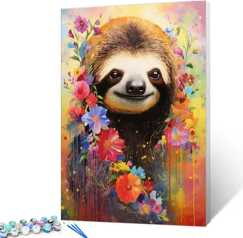 Miniatura 30 de Tucocoo Kits de pintura por números de lavanda con pinceles y pigmento acrílico sobre lienzo para adultos, hermoso proyecto de manualidades florales