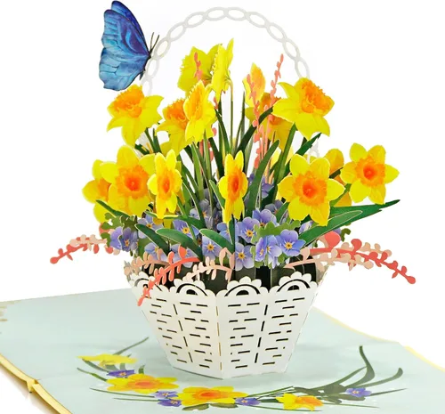 Miniatura 20 de CUTPOPUP - Tarjetas de cumpleaños emergentes de pavo real para mujer, tarjeta de felicitación de flores de cumpleaños 3D para su esposa, madre