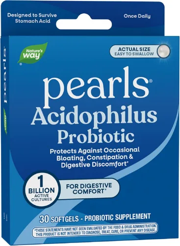 Miniatura 8 de Perlas Probióticas Nature's Way Acidophilus, Apoya el Equilibrio Digestivo y la Salud Intestinal, Reduce el Estreñimiento Ocasional y la Hinchazón*