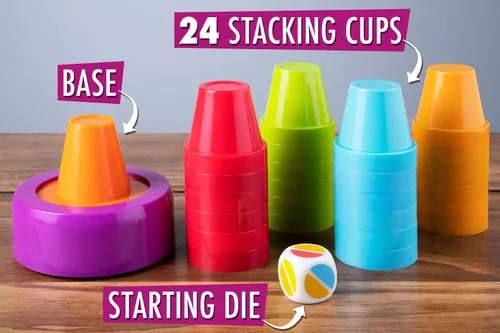 Miniatura 4 de Copa Slam, Speed and Color Matching Cups Kids and Family Game by blue orange Games para 2 a 4 jugadores. Recomendado para niños de 6 años en adelante