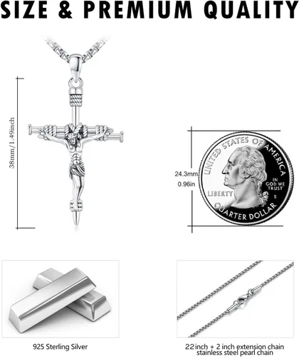 Miniatura 18 de Collar de plata de ley 925 con medalla de San Patrón, colgante de protección católica, amuleto, joyería religiosa para hombres y mujeres