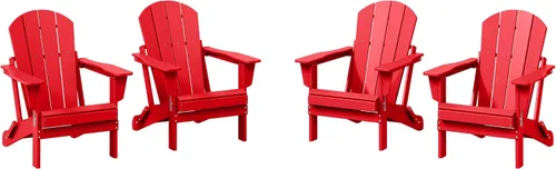 Miniatura 49 de WestinTrends Malibu HDPE - Silla plegable Adirondack de polietileno para exteriores, color negro