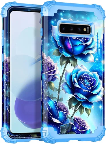 Miniatura 23 de Miqala Funda para Galaxy S9, brilla en la oscuridad, tres capas, resistente, a prueba de golpes, protección de cuerpo completo, parachoques