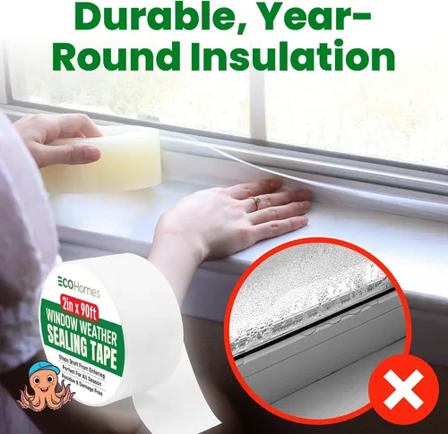 Miniatura 3 de ECOHomes Cinta de sellado para ventanas Cinta de sellado de clima de invierno para bloquear corrientes de aire frío a través de huecos de ventanas