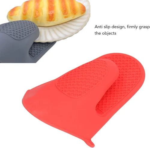 Miniatura 9 de 2 pares de guantes de silicona para horno, mini guantes de horno y mini manoplas de silicona antideslizantes para cocina, cocina y hornear (rojo)