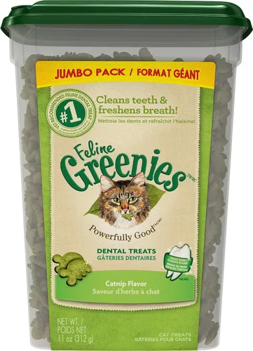 Miniatura 11 de Greenies Golosinas dentales naturales para gatos adultos recomendadas por veterinarios felinos, sabor hierba gatera, bolsa de 2.1 onzas