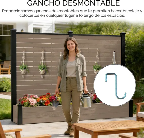 Miniatura 5 de Kozyard - Paquete de 2 pantallas de privacidad con maceta, 70 pulgadas de alto x 51 pulgadas de ancho, marco de aluminio impermeable con tablas