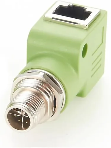 Miniatura 18 de Elecbee Adaptador de mamparo M12 a RJ45 impermeable M12 A Código 8 Pin hembra a RJ45 Jack de ángulo recto naranja