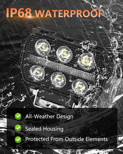 Miniatura 5 de 2 piezas de cápsulas LED de 4.5 pulgadas, 50 W, 4,550 lm, luces cúbicas con luz DRL ámbar, foco de conducción, luz de trabajo todoterreno, luces