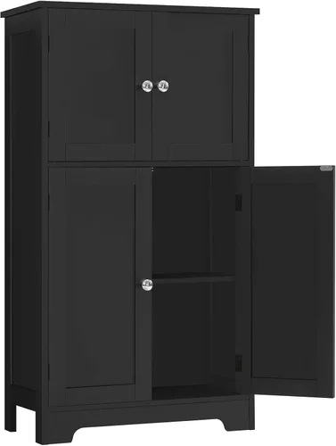 Miniatura 15 de TEENFON Armario de almacenamiento con 4 puertas, armario de cocina de granja de 43.3 pulgadas de alto con 6 estantes de puerta, armarios