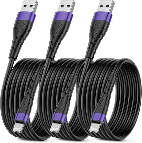 Miniatura 19 de Cable de carga corto con certificación MFi para iPhone, paquete de 3 unidades de 1 pie, 12 pulgadas para cable de carga Lightning, cable de datos