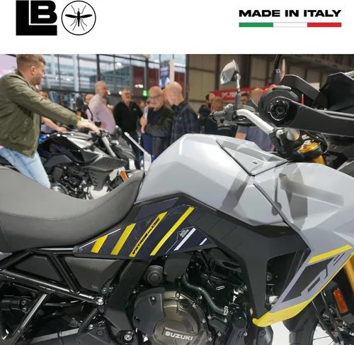 Miniatura 3 de labelbike - Pegatinas 3D para protecciones de asiento inferior de motocicleta compatibles con Suzuki V-Strom 800DE - Color Amarillo