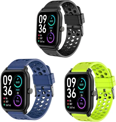 Compatible con las correas de reloj inteligente TOOBUR, Lamshaw de silicona de repuesto, correa deportiva con hebilla de metal compatible con TOOBUR