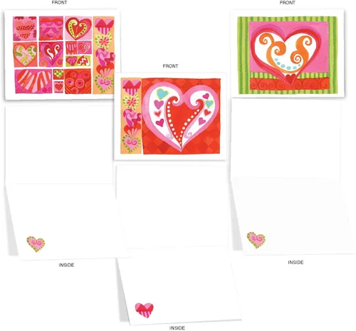 Miniatura 3 de The Best Card Company - 10 tarjetas de notas de corazón en blanco en caja (4 x 5.12 pulgadas) - Surtido de tarjetas de amor sinceras para todas