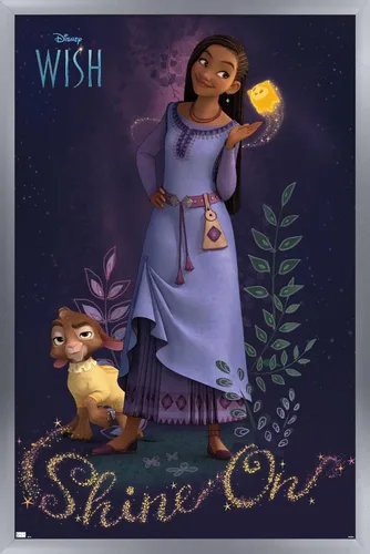 Miniatura 9 de Trends International Disney Wish - Póster de pared Asha, 14.72 x 22.37 pulgadas, versión con marco dorado