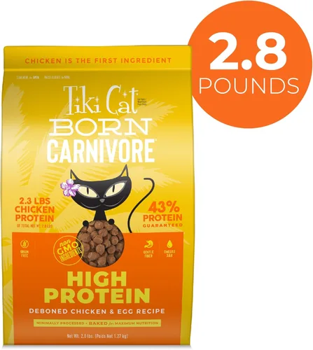Miniatura 2 de Tiki Cat Born Carnivore - Alimento seco para gatos con alto contenido de proteínas, pollo y huevo deshuesado, bolsa de 2.8 libras