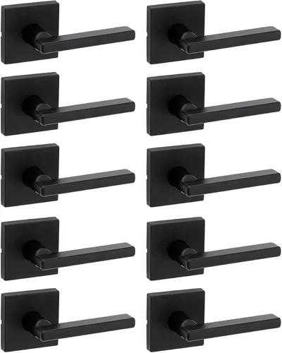 Miniatura 36 de Kwikset Halifax Manija interior de puerta de privacidad con cerradura, manija de puerta para baño y dormitorio, cerradura de botón de presión sin