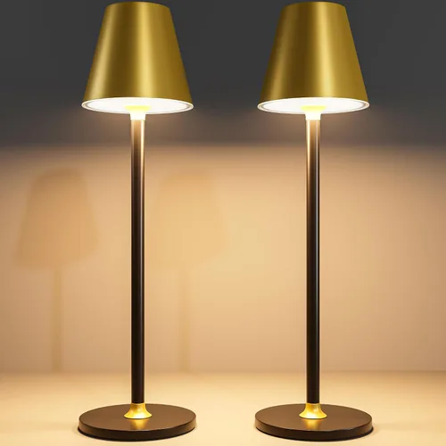Miniatura 16 de Timjorman Lámpara de mesa LED inalámbrica, lámpara de escritorio con batería recargable de 4000 mAh, brillo de 3 niveles junto a la luz nocturna