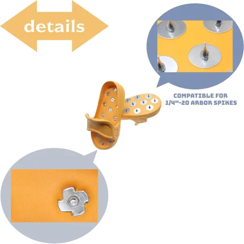 Miniatura 4 de Zapatos antideslizantes con pinchos para pisos epoxi, revestimientos resinosos, compuesto autonivelante y pintura, pequeño (naranja)