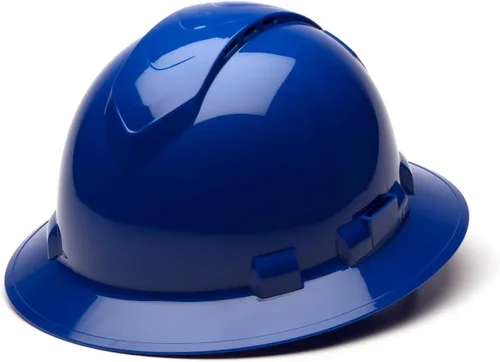 Texas America Safety Company Casco duro RIDGELINE de ala completa con ajuste de perilla de 6 puntos y bolsa Azul ventilado