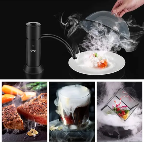 Miniatura 5 de Pistola para Ahumar Portátil, Ahumador de Cóctel para Carne, Bebidas, Queso, con Tapa para Tazas y Virutas de Madera Incluídas, Negro