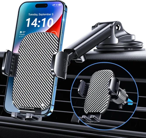 Miniatura 7 de GUWEZ Soporte de Teléfono Montaje para Coche para iPhone [Succión Potente] Soporte de Teléfono para Tablero del Coche Parabrisas Ventilación de Aire