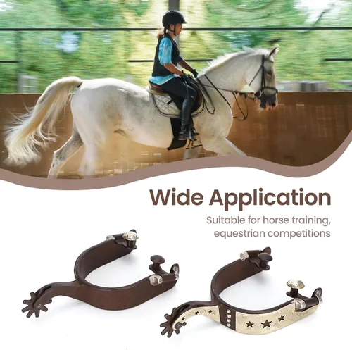 Miniatura 6 de Jeanoko Espuelas de vaquero para hombres/mujeres, equitación a caballo, botas de espuelas de acero de bajo carbono, escultura de mano, elegante