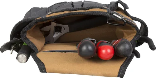 Miniatura 6 de Dickies Cinturón de herramientas acolchado de 8 bolsillos/Bolsa utilitaria, Cinturón ajustable de 3 pulgadas, Construcción de lona duradera, Canela