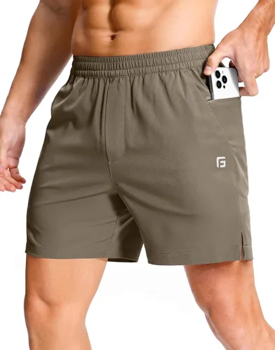 Miniatura 53 de GGJ Pantalones cortos deportivos ligeros para hombre con 2 bolsillos con cremallera de 7/5/9 pulgadas, pantalones cortos de tenis de secado rápido