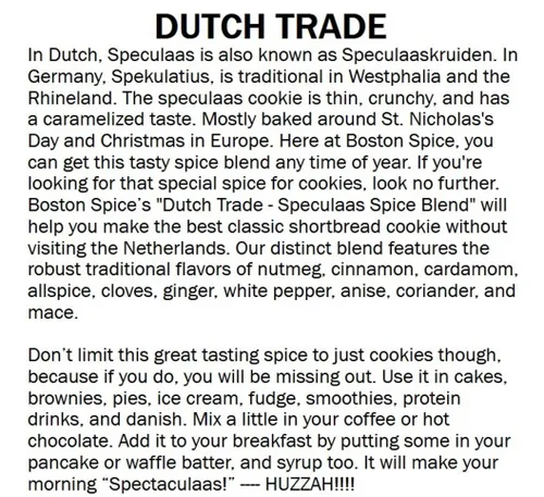 Miniatura 5 de Boston Spice Dutch Trade Speculaas Speculoos Mezcla de condimentos para hornear para galletas, pasteles, panqueques, helado, café, postre, molino
