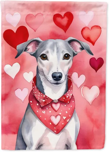 Miniatura 95 de Caroline's Treasures DAC5292CHF - Bandera de Border Collie My Valentine House para porche, grande, con manga para porche, para colgar en la pared