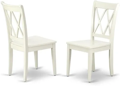 Miniatura 4 de East West Furniture BOCL3-LWH-W - Juego de muebles de comedor de 3 piezas que contiene una mesa de comedor redonda y 2 sillas de asiento de madera