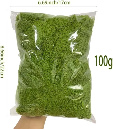 Miniatura 2 de Musgo de musgo falso para manualidades, musgo artificial de 3.52 onzas para manualidades, musgo sintético para jardín de hadas, decoración de Verde