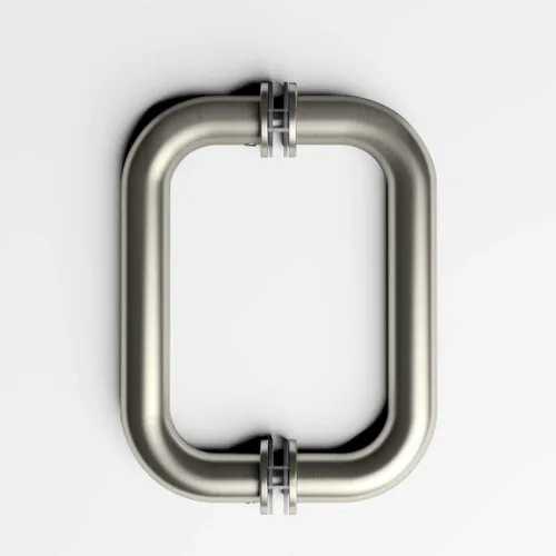 Miniatura 9 de SUNNY SHOWER Tirador tubular de puerta de ducha de vidrio espalda con espalda de 8 pulgadas para puerta corrediza de vidrio sin marco, acero