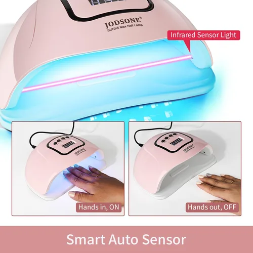 Miniatura 3 de JODSONE Lámpara de uñas U V rosa para esmalte de uñas de gel Luz de manicura con 4 temporizadores y sensor automático Secador de uñas Luz LED