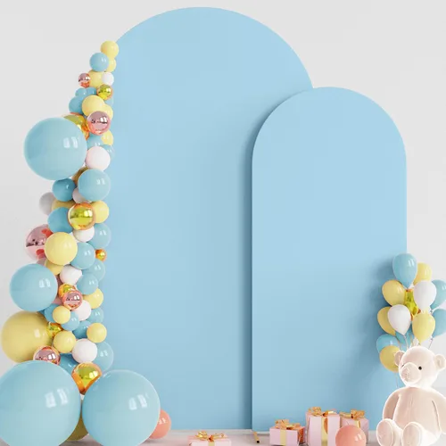 Miniatura 10 de Wokceer Cubierta de Fondo para Arco de Boda 7.2 Pies, Cubiertas Ajustadas de Spandex para Soporte de Arco de Boda de 6 Pies, Juego de 2 Cubiertas