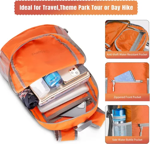 Miniatura 3 de ZOMAKE Mochila ultra ligera y compactable Mochila de senderismo resistente al agua, Mochila pequeña Mochila de camping al aire libre plegable