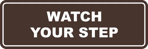Miniatura 38 de Signs ByLITA Letrero estándar para pared o puerta con texto en inglés «Watch Your Step», señalización de salud y seguridad (negro), mediano