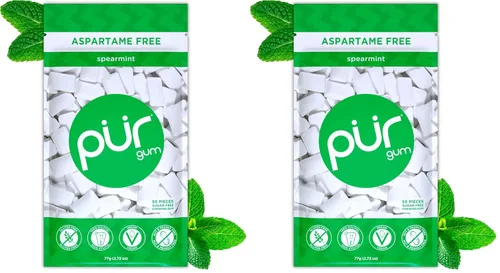 Miniatura 34 de PUR Gum Chicle sin aspartamo 100% xilitol Chicle natural con sabor a menta fresca, 55 piezas (paquete de 1)