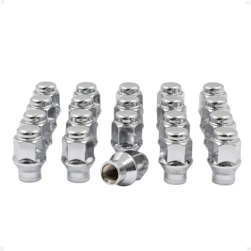 Wheel Accessories Parts 20 piezas M12 x 1.5 12 x 1.5 rosca ET bellota saliente (hilo extra para Toyota) 3.6 cm de largo, tuercas cromadas de 3/4" 19