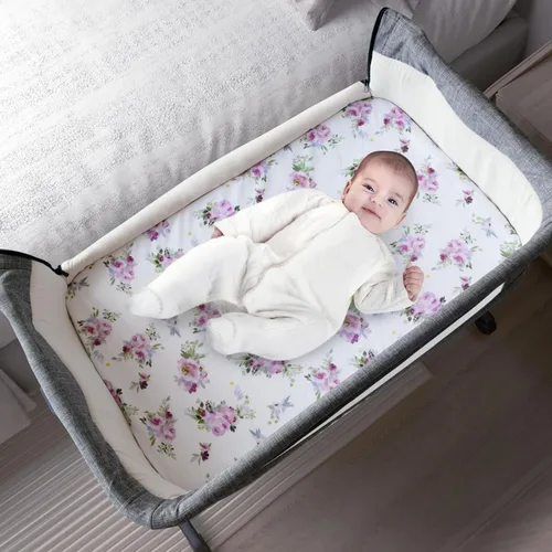 Miniatura 2 de Sábanas de moisés para niñas, paquete de 4 (33 x 20 pulgadas), compatibles con AirClub, Mika Micky, Baby Delight, Dream On Me, Koola Baby, AMKE