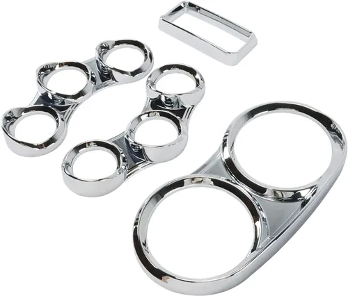 Miniatura 5 de LOSTAR Kit de cubierta de calibre central, cubiertas de medidor de salpicadero de instrumentos con visera cromada compatible con Peterbilt 379 384