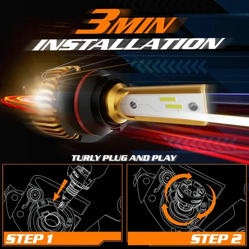 Miniatura 9 de M-AUTO Bombillas LED 9007 para faros delanteros, luz LED HB5 6000LM por juego 6500K blanco frío, instalación Plug and Play, paquete de 2