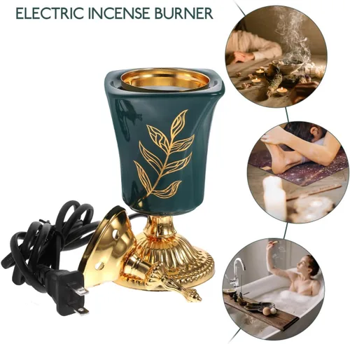 Miniatura 8 de Garneck Quemador eléctrico de incienso estufa de incienso aroma, decoración de Oriente Medio, incensario decorativo para el hogar