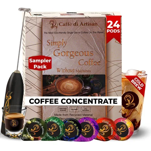 Miniatura 8 de Caffè di Artisan Cápsulas de café líquido de una sola porción que cambian el juego – Brezè – Tostado oscuro Intensidad – Fuerte, sin máquina. Todo